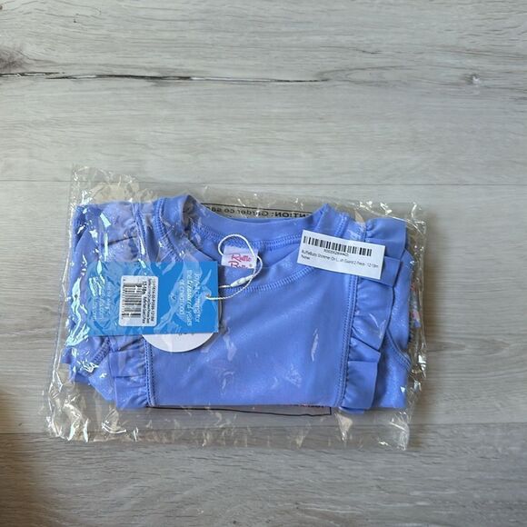 Sparkle Shimmer On Long Sleeve Rash Guard & Flounce Bikini Size 12-18 months NWT - Picture 5 of 7